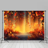Aperturee - Yellow Withered Leaves Forest Bokeh Autumn Backdrop